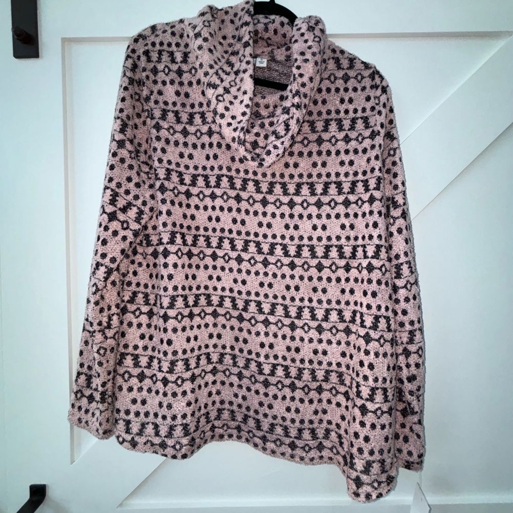 Pink long sleeve boxy blouse with sailor collar